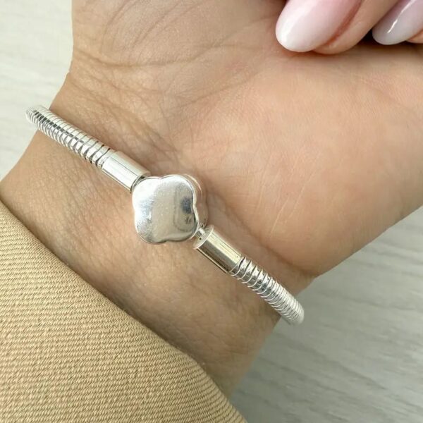 Pulsera Acero Charms Cierre Trébol