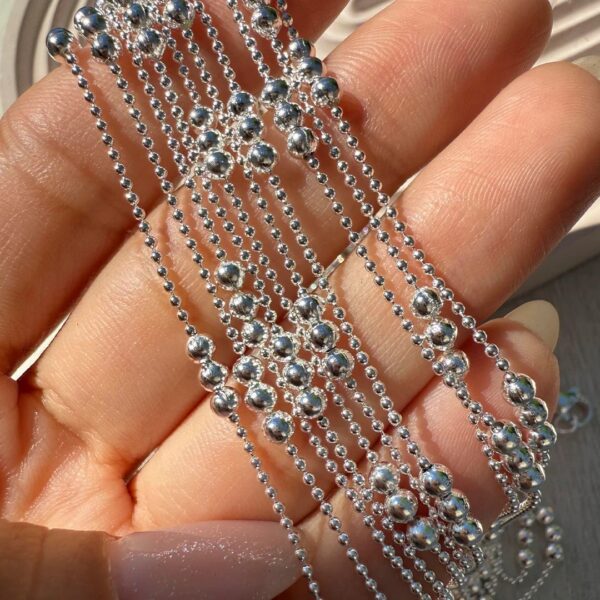 Cadena mierande 3 bolitas t/ 45cm / 50cm