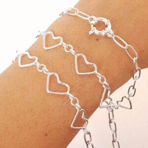 Pulsera rolo corazones