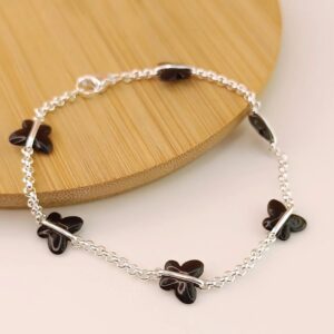 Pulsera con mariposas negras