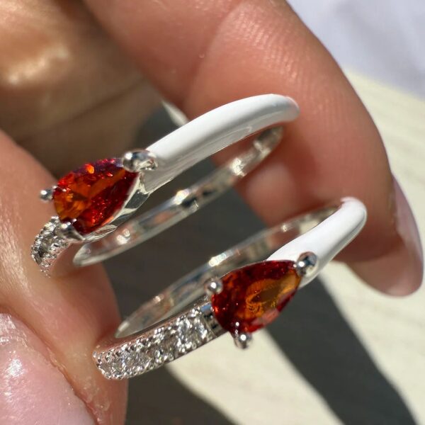 Anillo keira rojo -naranjado t/17-18