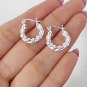 Argollita tipo canasta plata 925