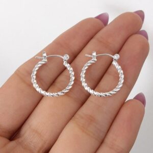 Argollita trenzada pequeña plata925