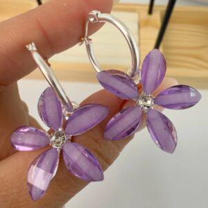 Argolla flor fluxia-violeta