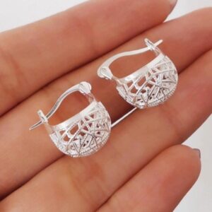 Argollita tipo canasta plata 925