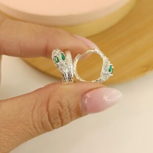 Argollas cobra con pidritas+ textura