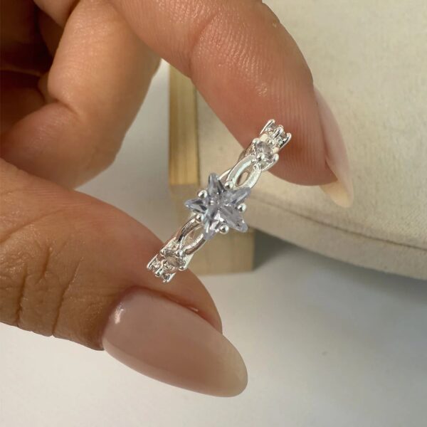 Anillo estrellita blanca- piedrita blanca t/17-18