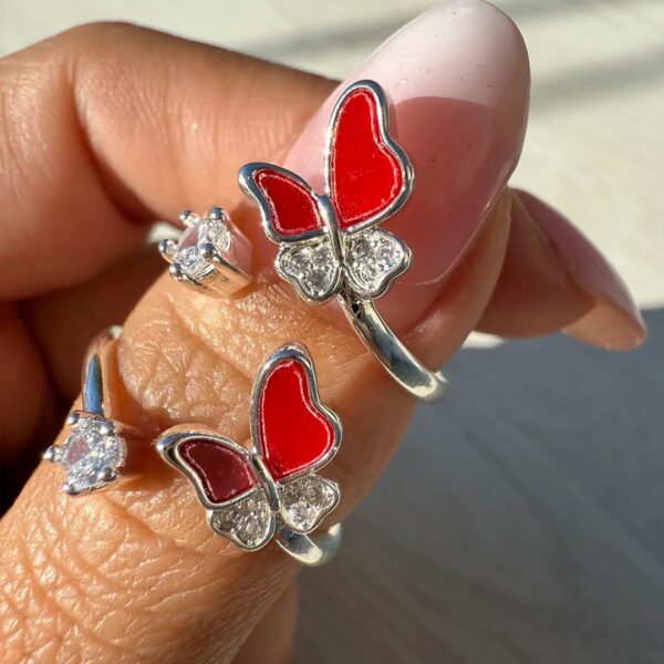 Anillo falange Irate- rojo (regulable)