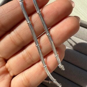 Cadena cola de ratón plana con pintas