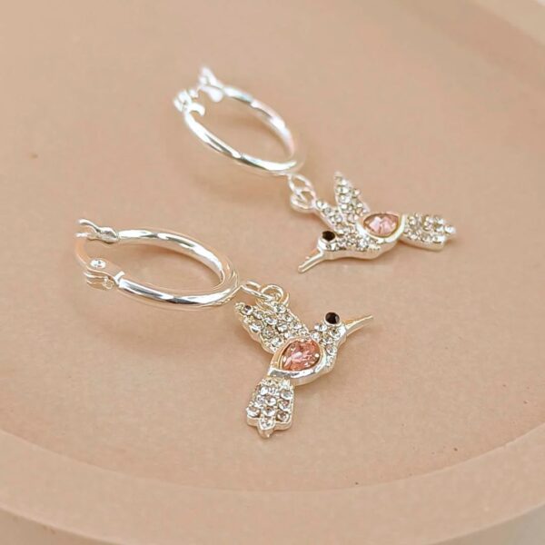 Argollas dije colibri- rosado