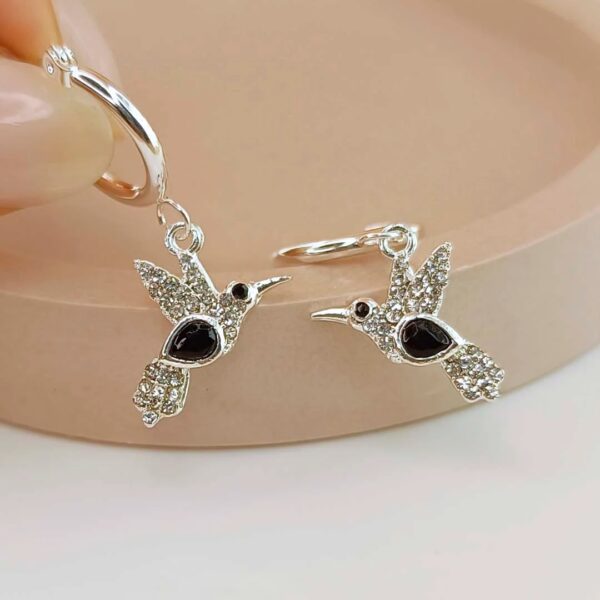 Argollas dije colibri - negro