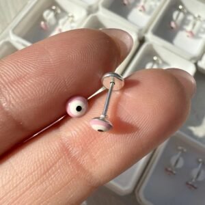 Abridor ojo turco rosado plata925