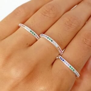 ANILLO DE PLATA925 - PIEDRITAS COLORIDAS