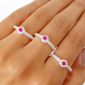 ANILLO PIEDRA ROSA - PLATA925