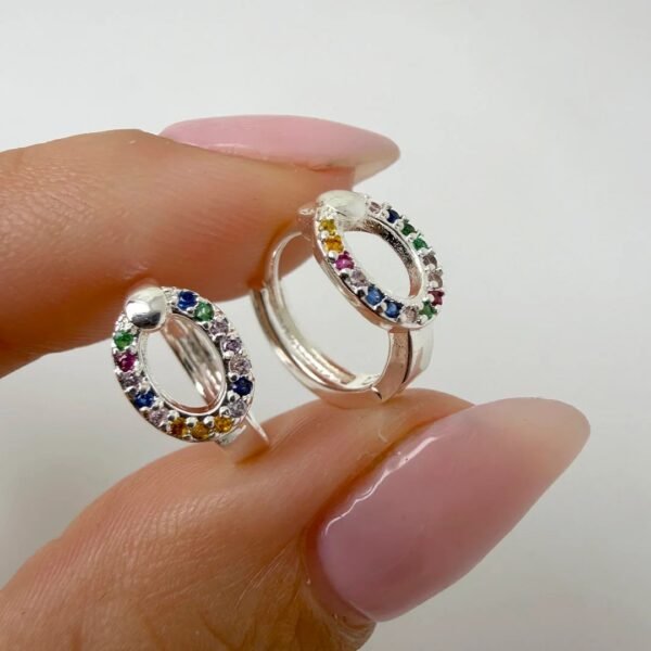 Argollas Naim - piedritas coloridas