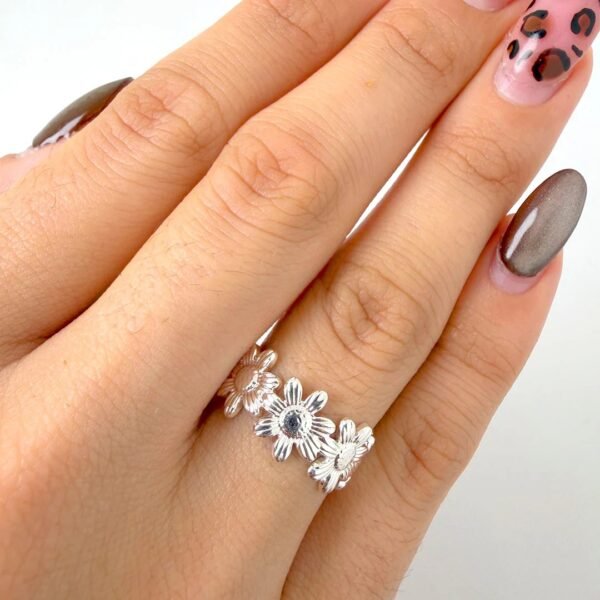 anillo suri - acero blanco
