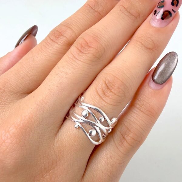 anillo damaris - acero blanco