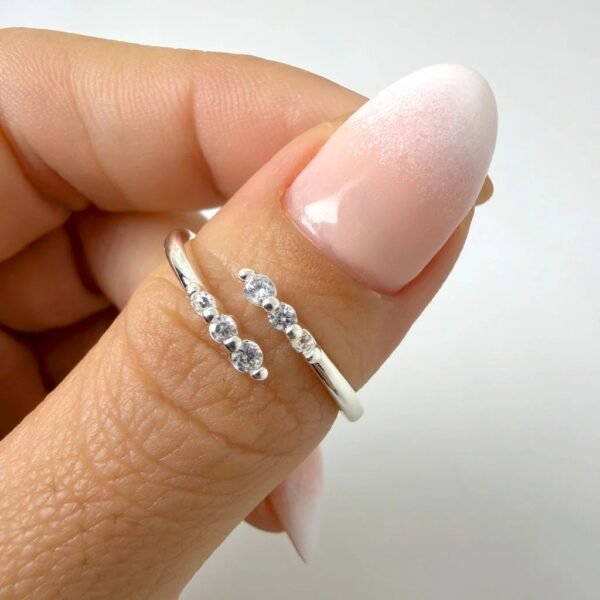 Anillo ahitana - acero blanco
