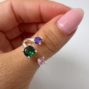 Anillo boriz -piedras coloridas